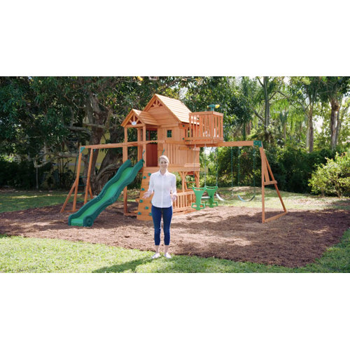 Backyard Discovery Cedar Cove Wooden Swing Set & Reviews Wayfair